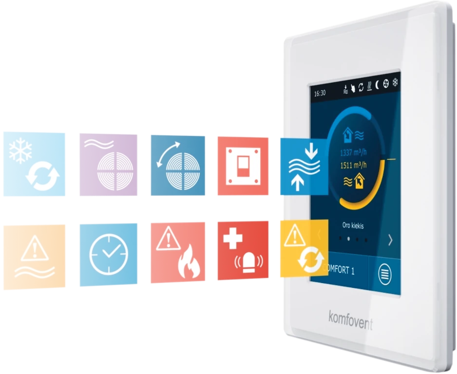 Smartfon z uruchomioną aplikacją Komfovent Control